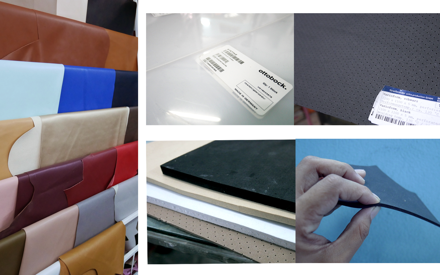 วัสดุที่ใช้ในการผลิตรองเท้า และ กายอุปกรณ์ เพื่อการรักษาทุกชนิด มีคุณภาพสูง และ สั่งนำเข้าจากต่างประเทศ